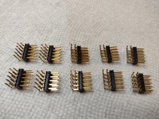 Qty 10 Right Angle Pin Header, 10 Position, 2x5, 0.100" 2.54mm , Gold Plated