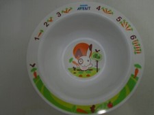 Philips Avent Toddler Bowl Bunny carrot numbers BPA Free HTF Discontinued Design
