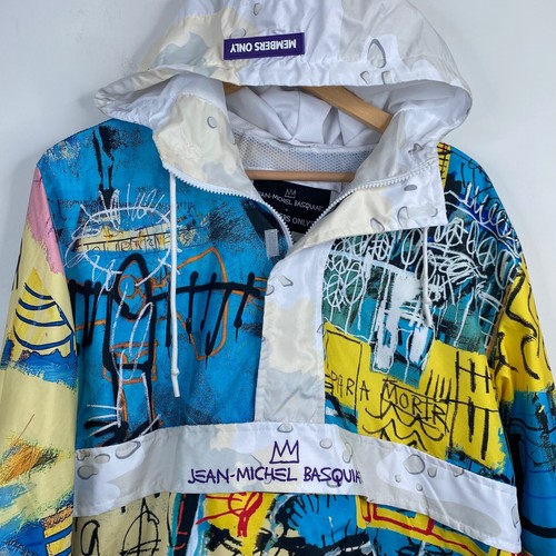 Jean Michel Basquiat X Members Only Jacket XL Half Zip Windbreaker Graffiti Art - Picture 4 of 13