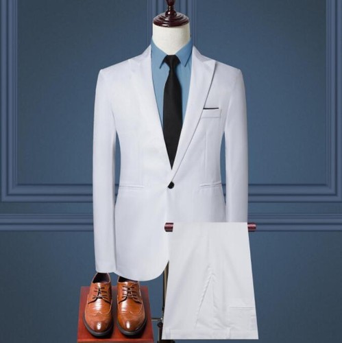 Men's One Button Modern Fit Suit Set Two Piece Jacket+pant Set Business Outfits - Picture 25 of 30