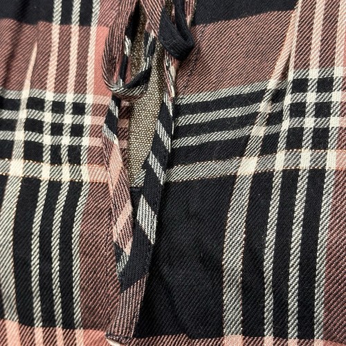 LOFT kariertes Flanellhemd XS schwarz pink metallic Langarm gesmokte Halsbündchen - Bild 5 von 12
