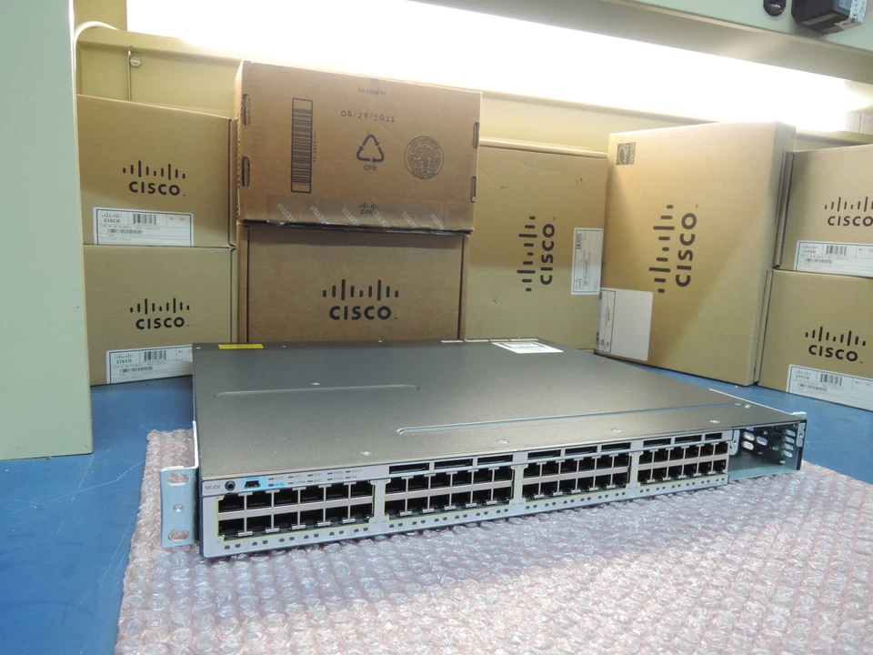 Cisco WS-C3750X-48P-L 48 port GIG POE Switch with C3x-10G module . 90day wrnty - Image 3 of 4