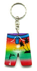 Vintage California Board Shorts Trunks Dolphin Palm Trees Keyring Keychain — photo 1