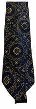 Vintage Kipper Navy  Gold Wide Tie