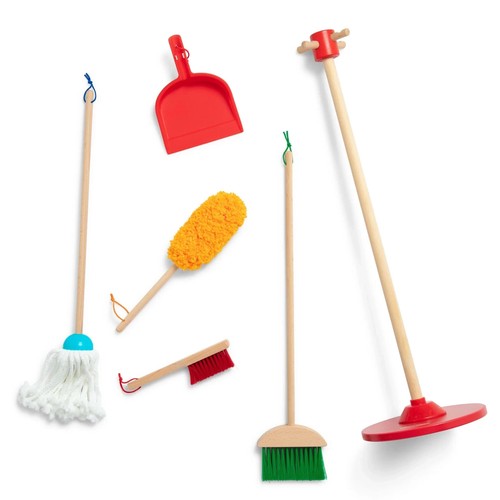 Melissa & Doug Dust Sweep Mop! 6-Pc Wood Pretend Play Preschool Set FSC Cert. R2