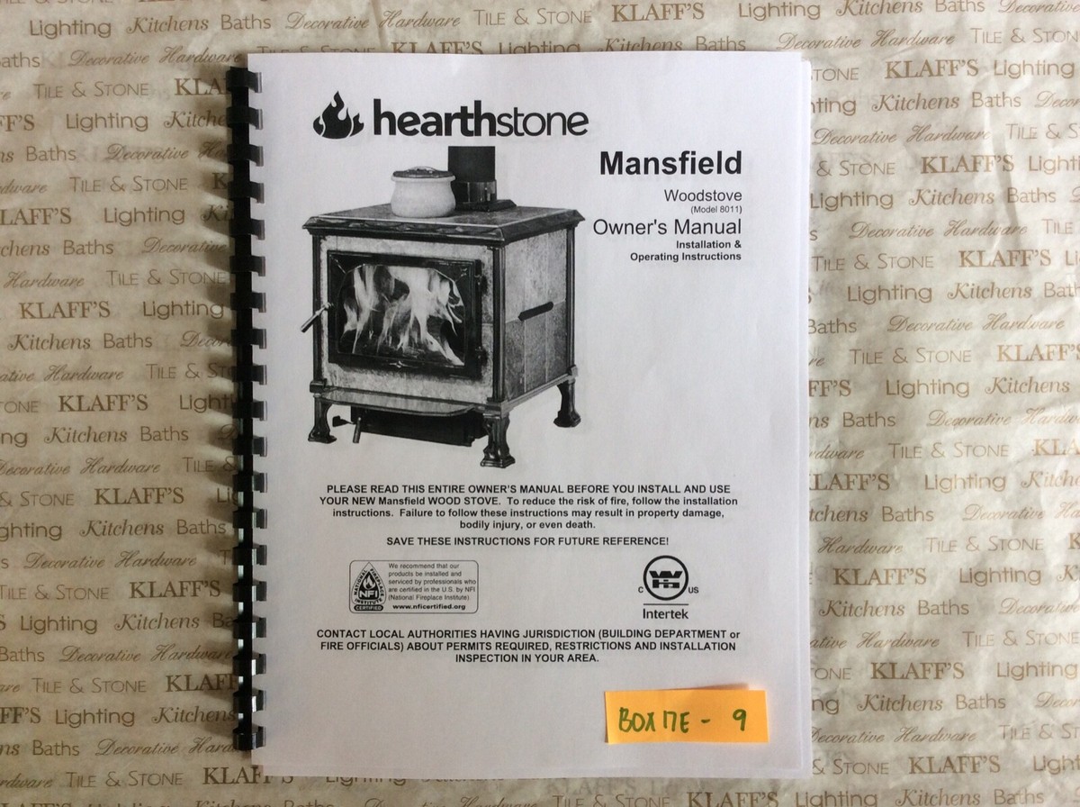 Hearthstone Mansfield 8011 Wood stove Operation Owner,s Parts manual | eBay