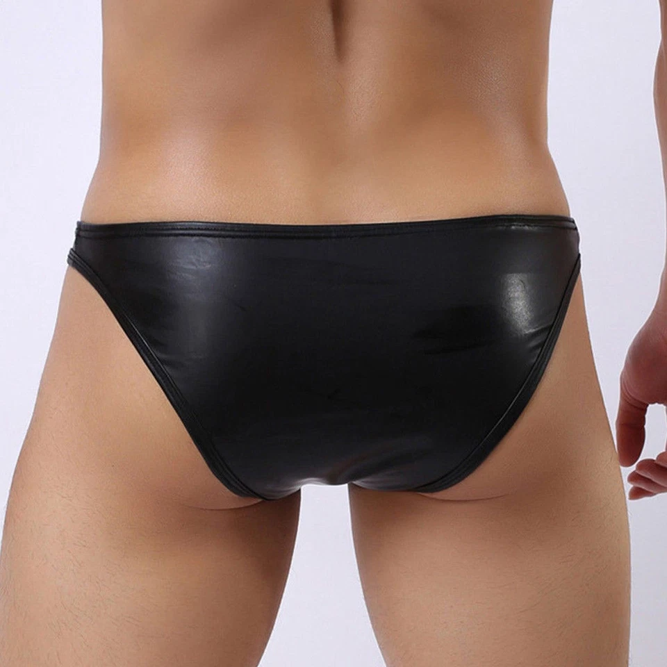 81-403/8  Schwarzer Herren Wetlook Demeter EROTIK Beutel SLIP Rio String in S-XL - Bild 4 von 4