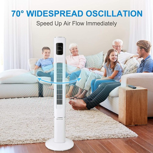 Free Village JTF-05-R Bladeless Oscillation LCD Display Portable 47'' Tower Fan - Picture 3 of 6