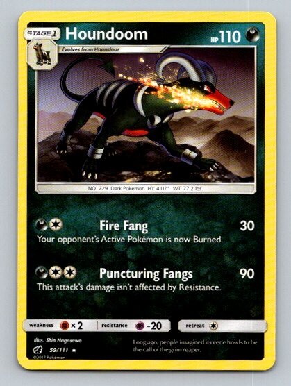 2017 Pokemon Card Crimson Invasion Houndoom 59/111