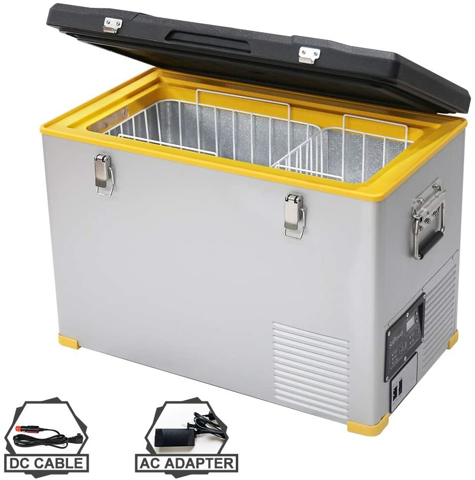 bestek 30 quart car refrigerator freezer