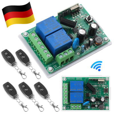 433MHz Funk Universal Garagentor Handsender 5X Fernbedienung +Empfänger AC220V