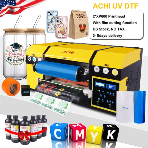 A3 UV DTF Printer Double XP600 Nozzle Varnish Transfer Sticker Printing AB Film