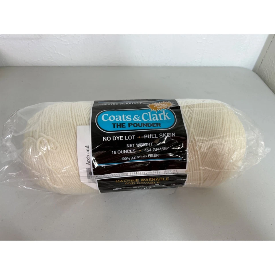 Coats & Clark The Pounder Yarn Eggshell #133 4 Ply Worsted Weight Yarn  AT400 - Image 4 of 4