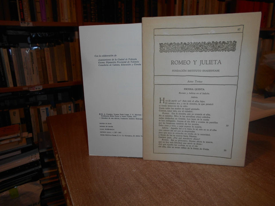 William Shakespeare. ROMEO Y JULIETA. MANUEL ANGEL CONEJERO (1987) - Immagine 2 di 4