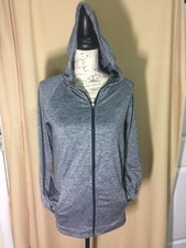 Women long sleeve pockets jacket sweatshirt hoodie blouse, 001W0T07