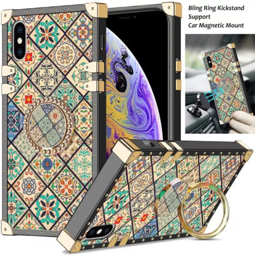 Luxury Ring Grid Totem Cover Case For 11 12 13 14 15 16 Pro Max XR XS 7 8 SE 16E - Picture 9 of 17