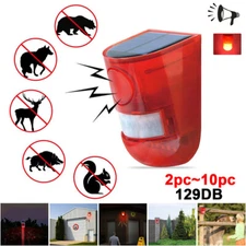 Solar Alarm LED Light Solar Strobe Light Wireless Motion Sensor Detector Outdoor