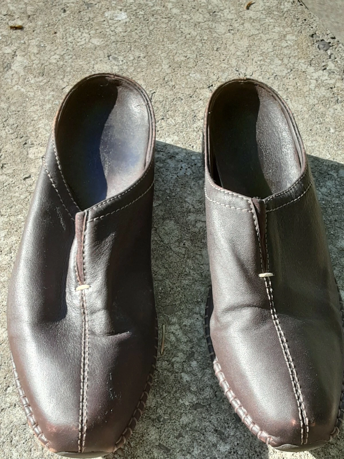 Sandali slip on donna Timberland in pelle marrone scuro taglia 10 M