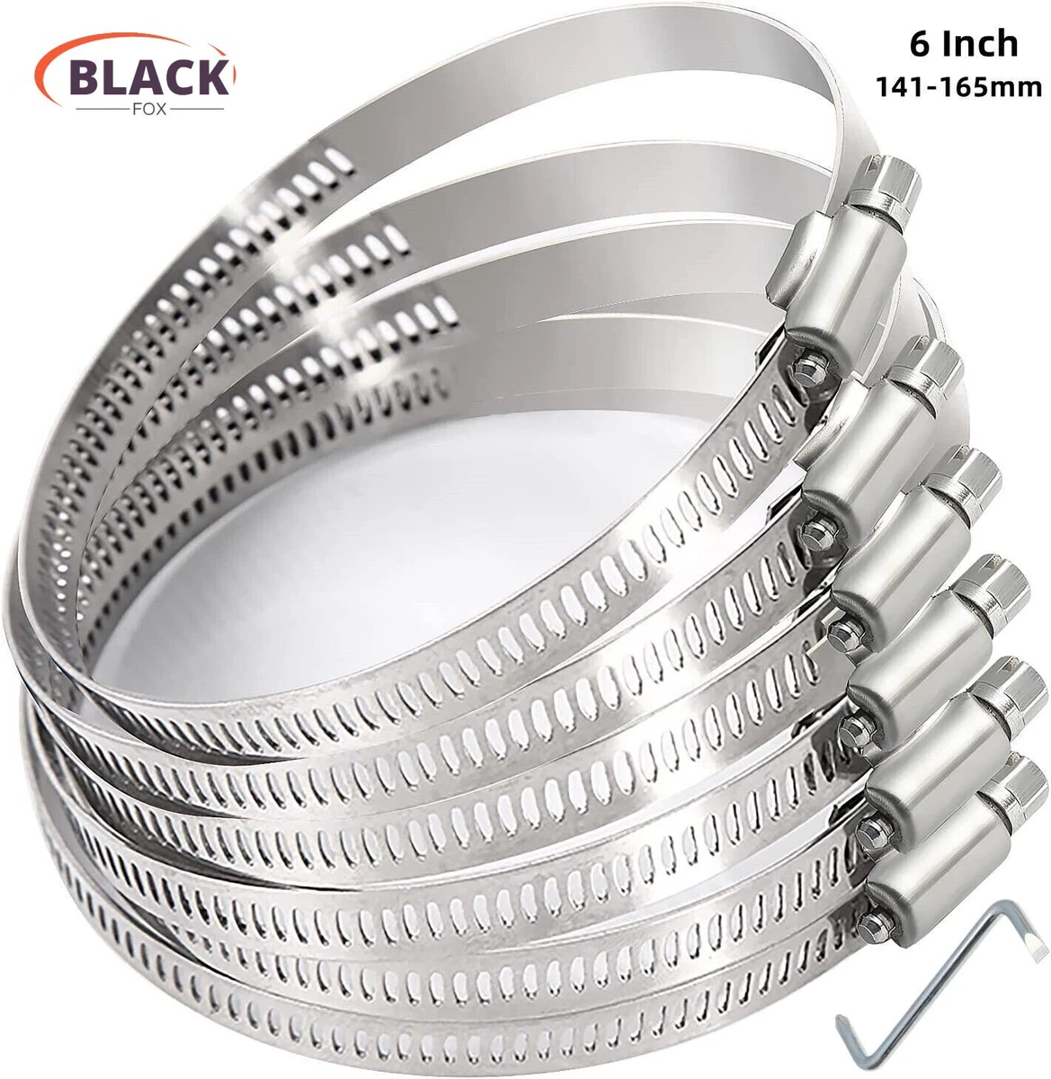 6Inch Adjustable Duct Clamps Hose Clamp Pipe Clamp Air Ducting Clamp Worm Drive