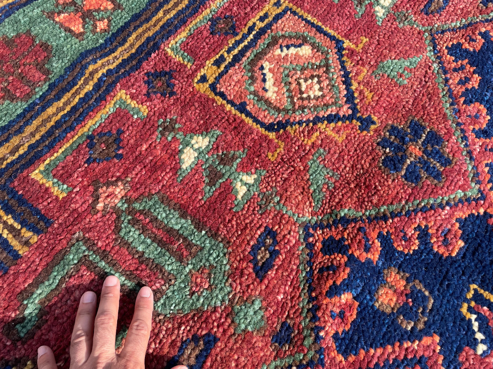 8x10 BLUE WOOL ORIENTAL RUG HANDKNOTTED new big handmade carpet heriz