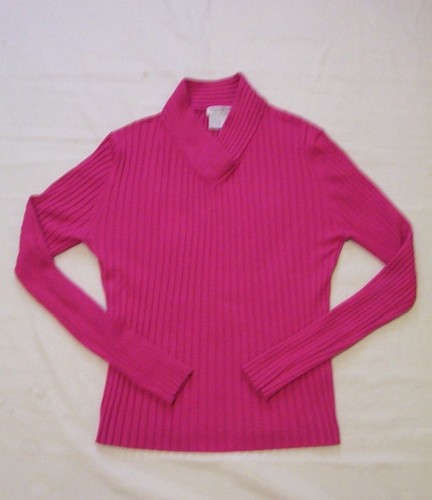 SWEATER, MEDIUM, PINK LONG SLEEVE V NECK, BUST ENHANCING, PIERRE CARDIN, NICE!! - Picture 3 of 5