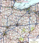 Ohio State Road Map PICTURE POSTER PHOTO PRINT City County Columbus Cincinnati