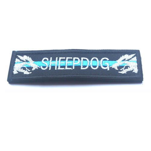 PARCHE DE BUCLE DE GANCHO MILITAR TÁCTICO INSIGNIA DE POLICÍA SHEEPDOG TAB EE. UU. K9 LA LÍNEA AZUL INSIGNIA - Imagen 2 de 5