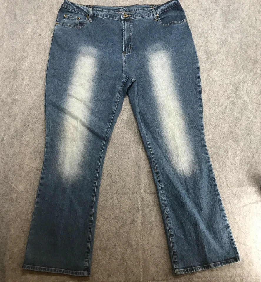 DG2 Diane Gilman Jeans Womens Size 22W Straight Leg Curvy Elastic Waist Stretch - Image 2 of 4