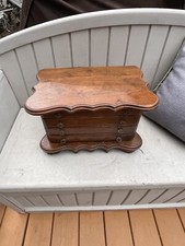 Vintage Large Wooden Jewelry Organizer Box Necklace Watches Rings Storage Case
