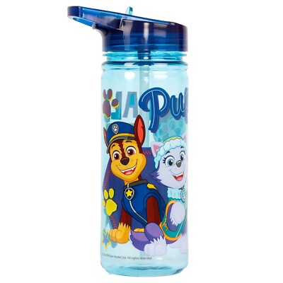 Paw Patrol Chase Plastikflasche mit Strohhalm BPA frei 580 ml Schulwasserflasche