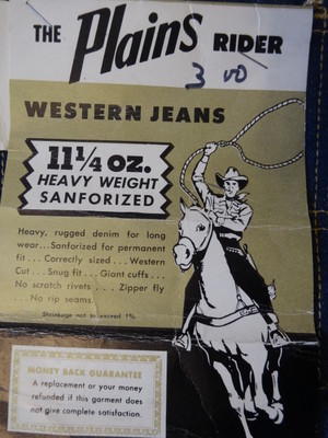 Vtg 60s ELY & WALKER The Plains RIDER Indigo Denim Pant Jeans 27 x