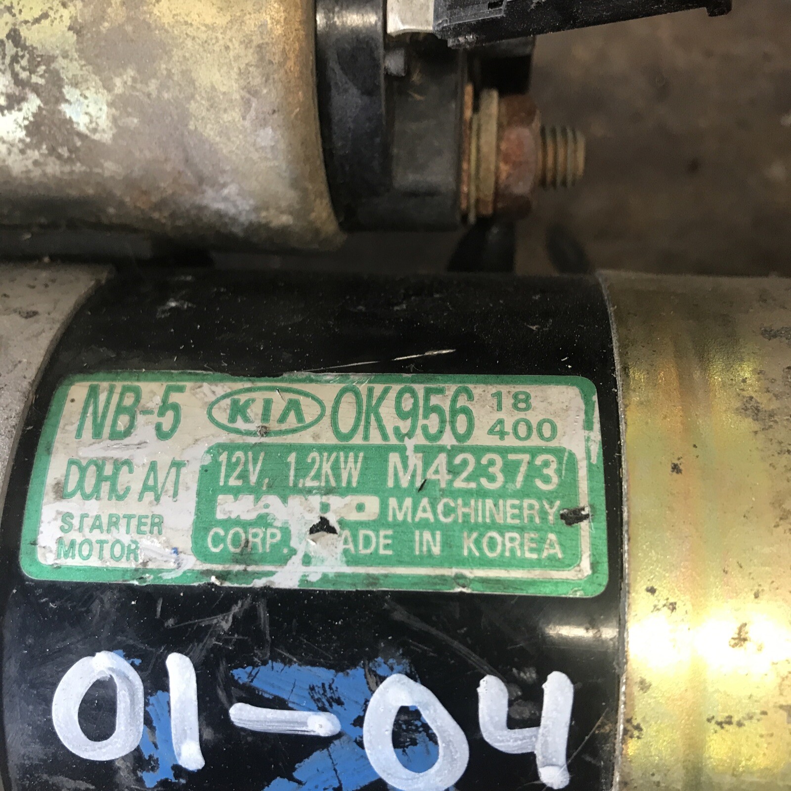 Starter Motor Kia Sportage or Carens Petrol Ok95618400 M42373 for 