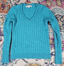 Ann Taylor LOFT vneck sweater XS turqouise
