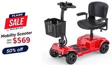 4 Wheels Mobility Scooter Power Wheelchair Folding Electric Scooters Home Travel