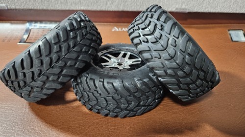 Fits Traxxas Slayer PRO 4x4 59076-3 - 14 mm BLACK TIRES wheels Set 3 TIRES - Picture 4 of 7