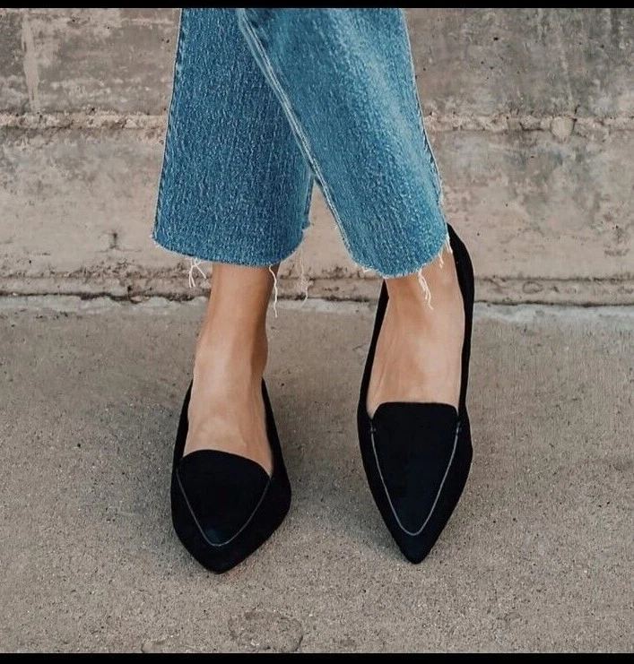 Pointy hotsell black loafers