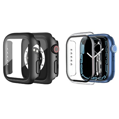 For Apple Watch Serie9/8/7 iWatch 9H HD Case Cover Full Screen Protector 41/45mm