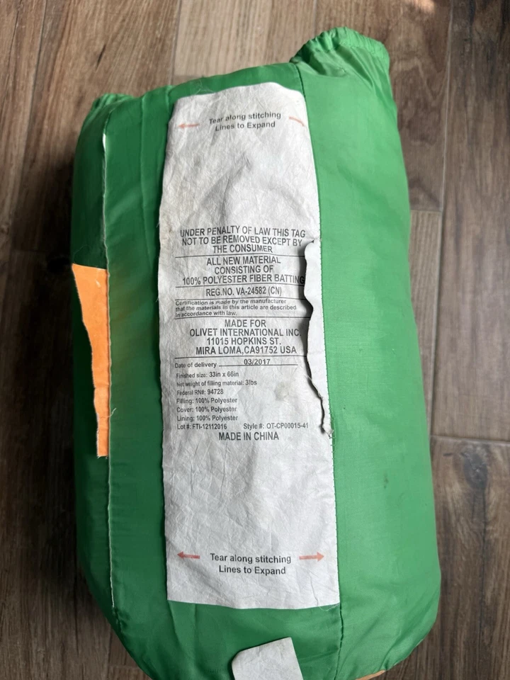 Ozark Trail Critters Kids Youth Sleeping Bag Green Camping Bear 33x66 Inches 3lb - Image 2 of 4