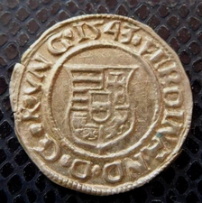 HUNGARY / FERDINAND I.(1526-1564) / SILVER DENAR / 1543 K-B 