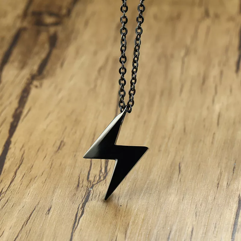 Black lightning on sale bolt necklace
