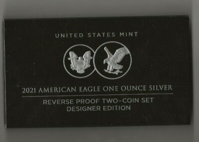 #ad #ad 2021 American Eagle one ounce silver reverse proof two coin set 21xj $225.00