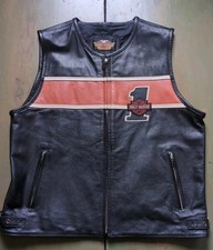 Harley-Davidson Men s Victory Lane 1 Stripe Leather Motorcycle Biker Vest
