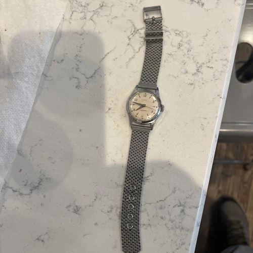 Vintage U.S. Time Timex Marlin Shock Resistant Mens Wristwatch Brite Stainless