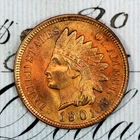 * 1901 * SOLID+ BLAZING RED GEM BU MS INDIAN HEAD PENNY * FROM COLLECTION