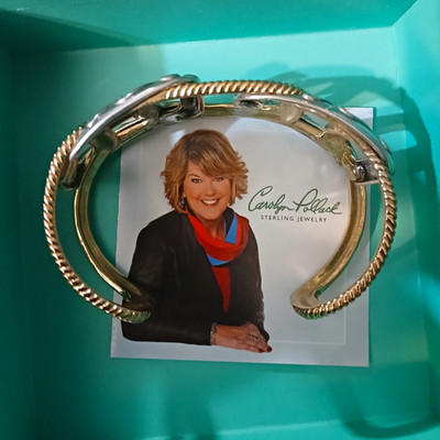 Carolyn Pollack Two-Tone Silver & Gold Cuff Bracelet, No Stone