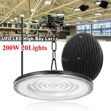 20 Pack 200W UFO Led High Bay Lights Commercial Warehouse Factory Light Fixture