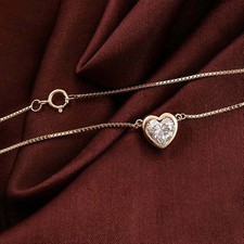 2.00Ct Heart Cut VVS1 Diamond Solitaire Bezel Set Pendant 14k Rose Gold Finish