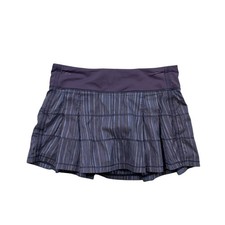 Lululemon Skort Womens 6 Hyacinth Pace Rival Pleated Striped Pull On Inner Lined