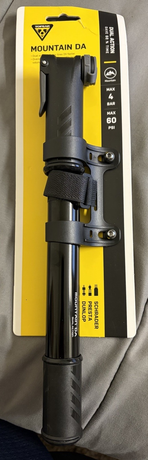 Topeak Mountain DA Dual Action Mini Pump: Black