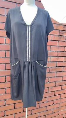 Comptoir des Cotonniers Kleid schick schwarz Seide Gr. 44